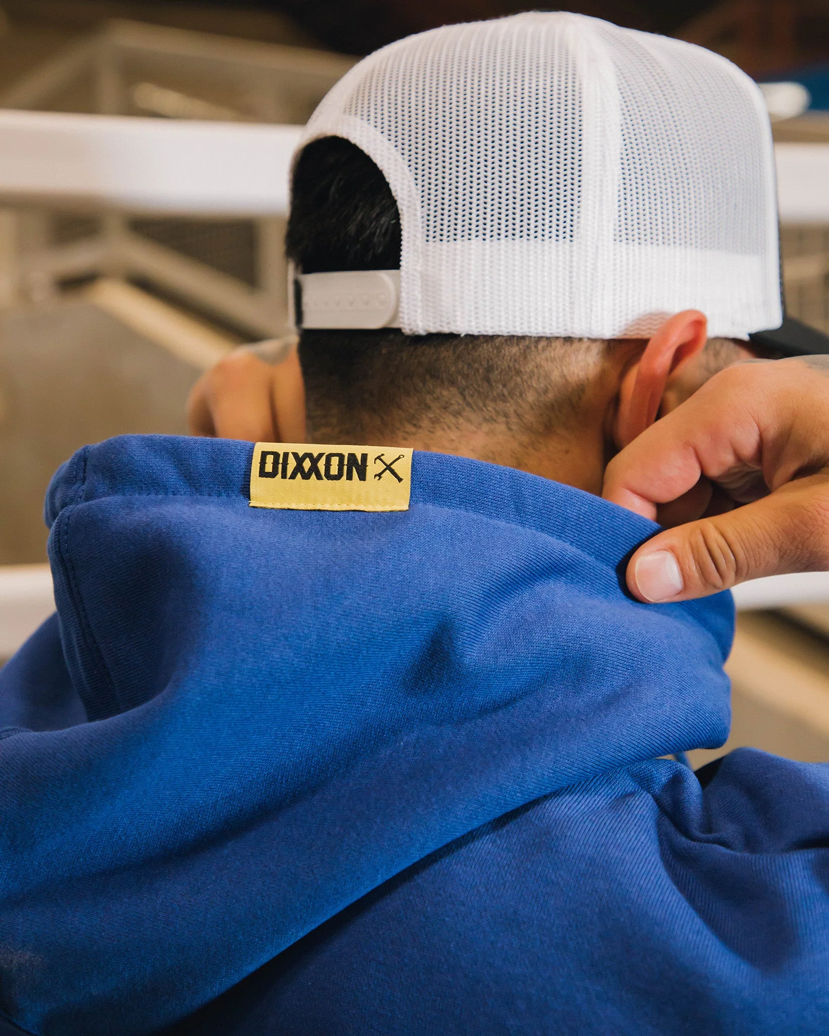 Yellow Weld Pullover Hoodie - Blue - Image 2